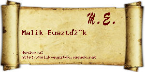 Malik Euszták névjegykártya